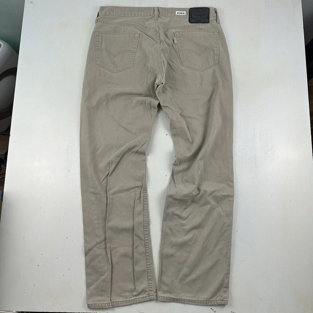 Levi’s 559 Relaxed Straight Jeans Mens 36x34 Beige Khaki Twill 100% Cotton